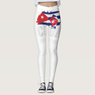Cuba Libertad y Vida Cuban Protest Flag SOS C Leggings