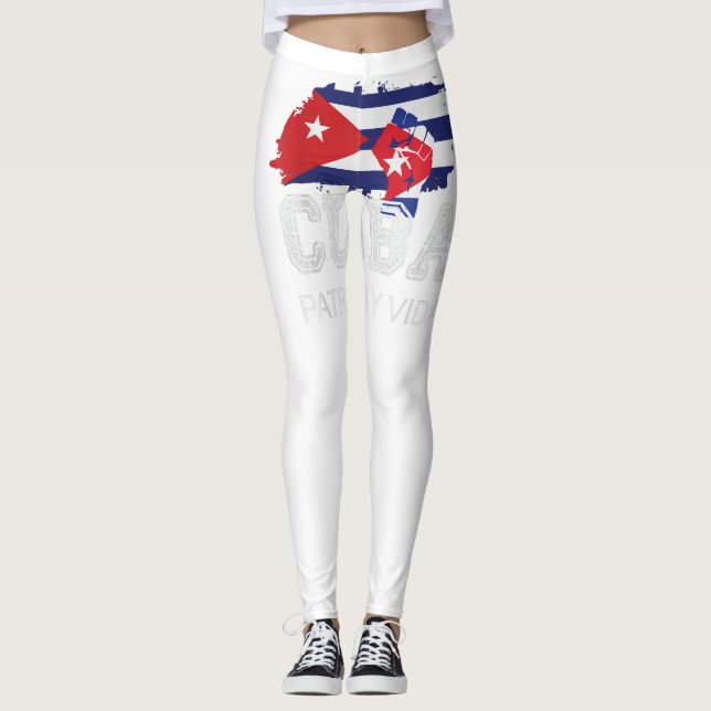 Cuba Libertad y Vida Cuban Protest Flag SOS C Leggings (Vorderseite)