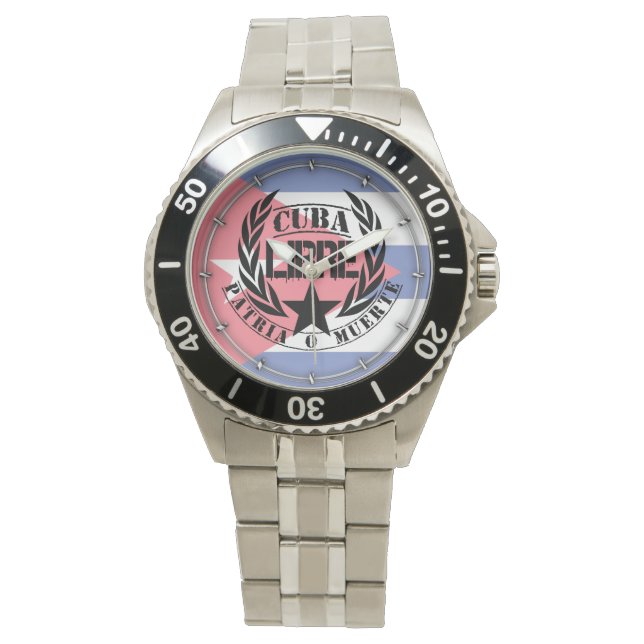 Cuba Libre Motto Laurels Armbanduhr (Vorderseite)