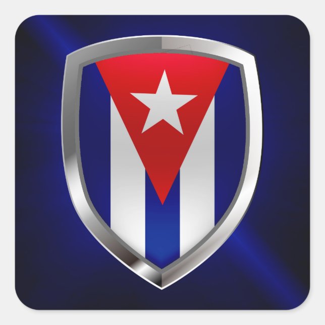 Cuba Mettalic Emblem Quadratischer Aufkleber (Vorderseite)