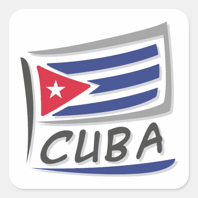 Cuba Pride X Flag Quadratischer Aufkleber (Vorderseite)