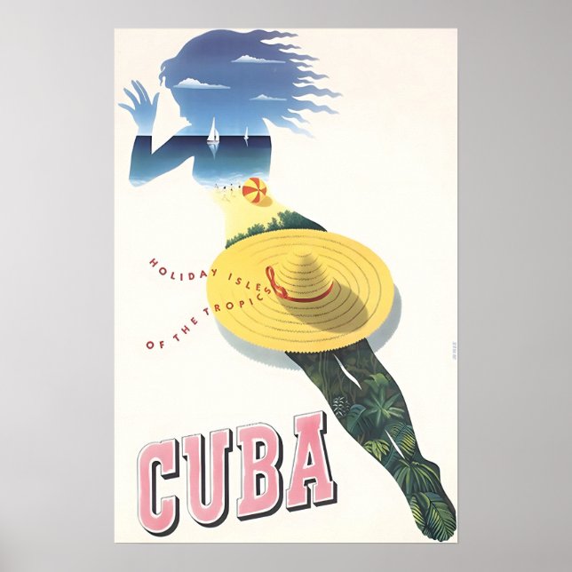 Cuba Print Cuban Art Travel Poster  (Vorne)