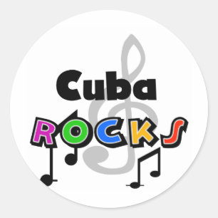 Cuba Rocks Runder Aufkleber