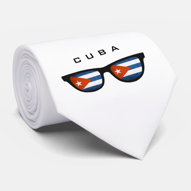 Cuba Shades - benutzerdefinierte Text- und Krawatt Krawatte (Gerollt)
