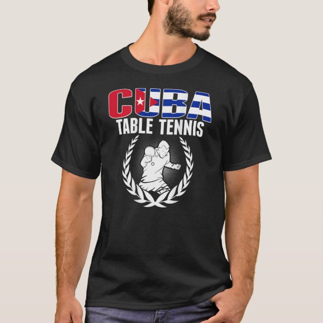 Cuba Table Tennis   Cuban Ping Pong Supporter Spor T-Shirt (Vorderseite)