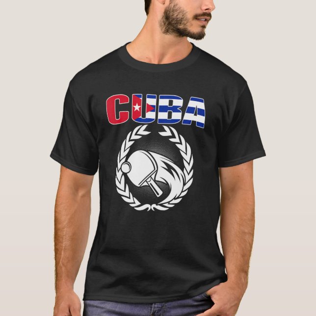 Cuba Table Tennis   Cuban Ping Pong Supporter Spor T-Shirt (Vorderseite)