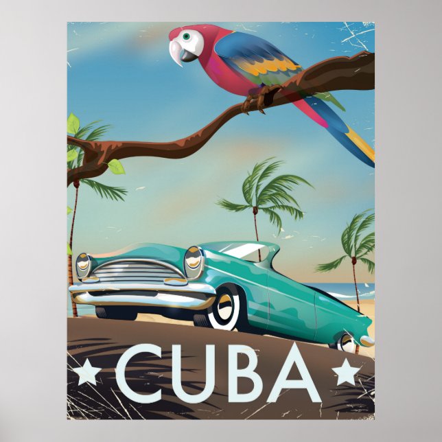 Cuba Vintag Retro Travel Print Poster (Vorne)