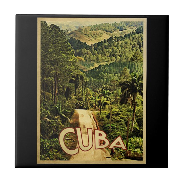 Cuba Vintage Travel Fliese (Vorderseite)