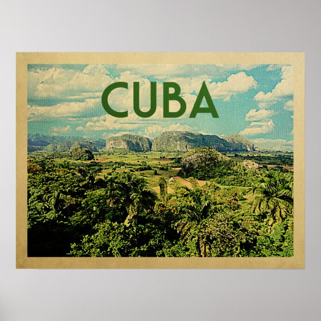 Cuba Vintage Travel Poster (Vorne)