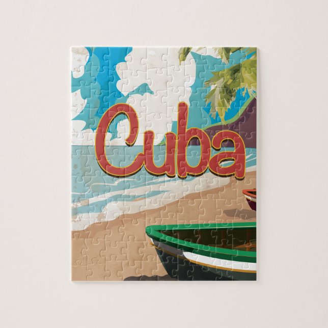 Cuba Vintage Travel Poster Puzzle (Vertikal)