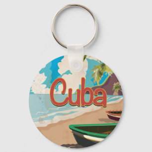 Cuba Vintage Travel Poster Schlüsselanhänger