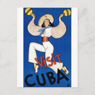 Cuba Vintage Travel Poster wiederbelebt Postkarte