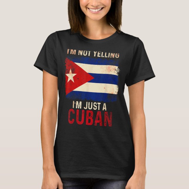 Cuba  Yelling Cuban Flag Havana T-Shirt (Vorderseite)