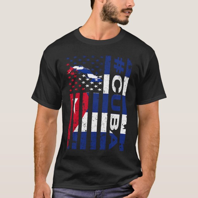 Cuban American Flag  Cuba USA Pride T-Shirt (Vorderseite)