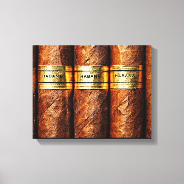 Cuban Cigar Habana Wrapped Canvas Leinwanddruck (Vorderseite)