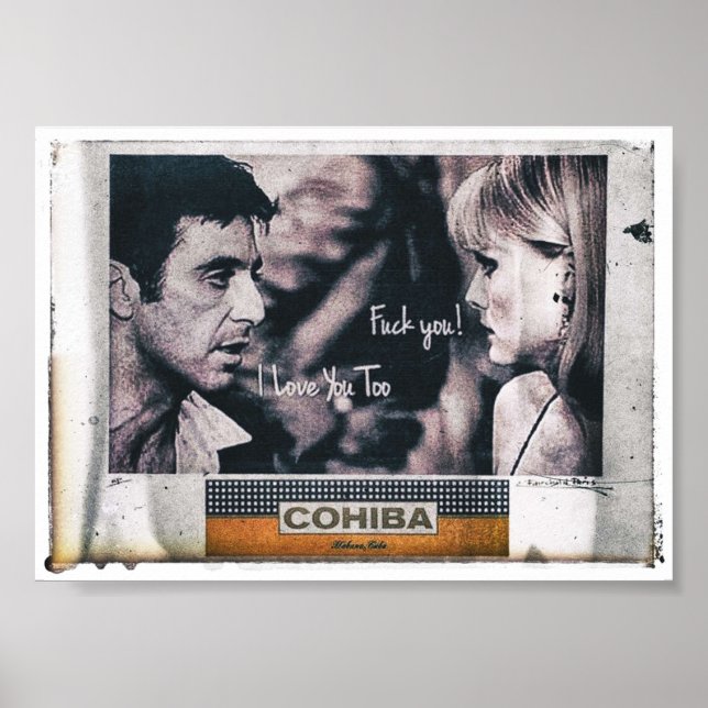 Cuban Cigar Tony Montana Poster (Vorne)