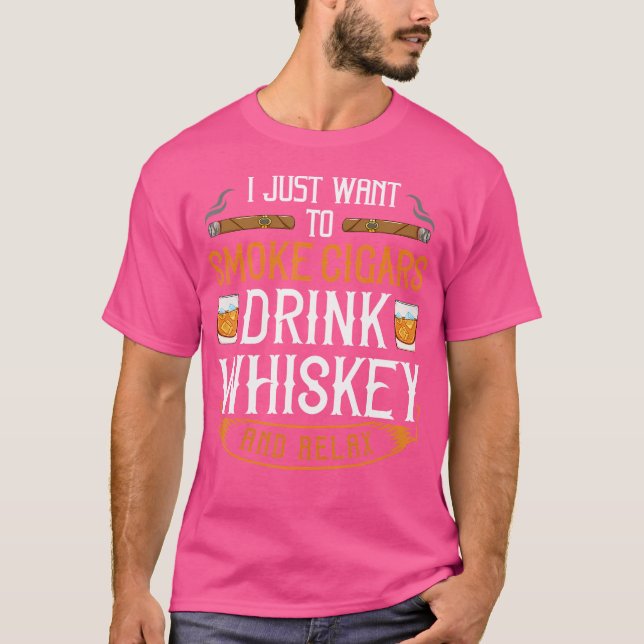 Cuban Cigar Whiskey Scotch Drinker T-Shirt (Vorderseite)