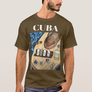 Cuban Dominos Cigar Fedora Hat Funny CubaGeschenk T-Shirt