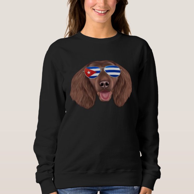 Cuban Flag American Water Spaniel Dog Cuba Pocket Sweatshirt (Vorderseite)
