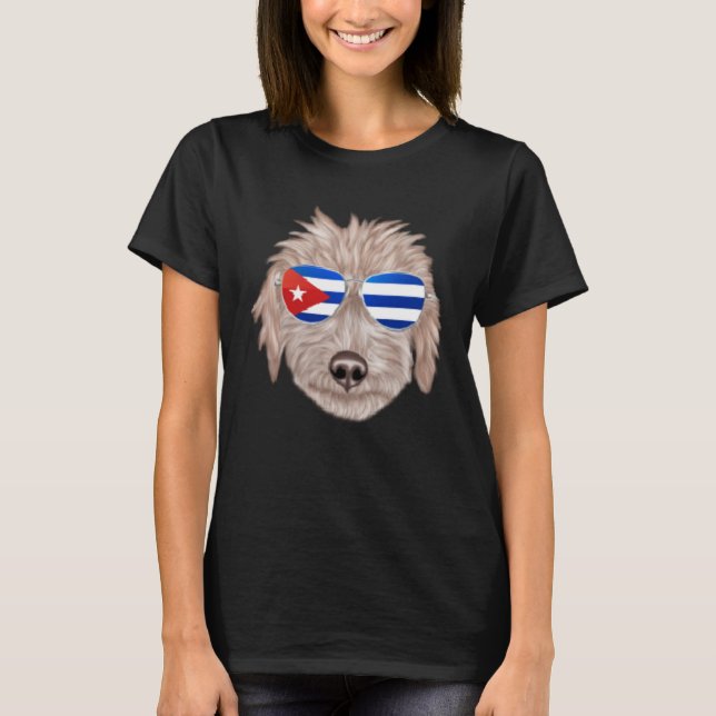 Cuban Flag Bedlington Terrier Dog Cuba Pocket T-Shirt (Vorderseite)