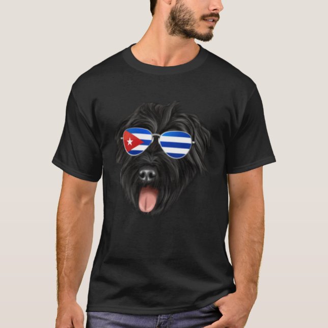 Cuban Flag Bouvier des Flandres Dog Cuba Pocket T-Shirt (Vorderseite)