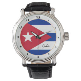 Cuban Flag & Cuba trendige Mode /Design Watch Armbanduhr