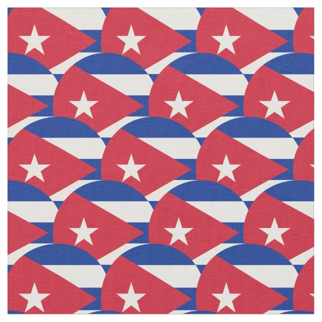 Cuban Flag & Cuba Trendy Fabric /mode Stoff (Nahaufnahme)