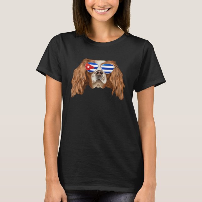 Cuban Flag English Toy Spaniel Dog Cuba Pocket T-Shirt (Vorderseite)