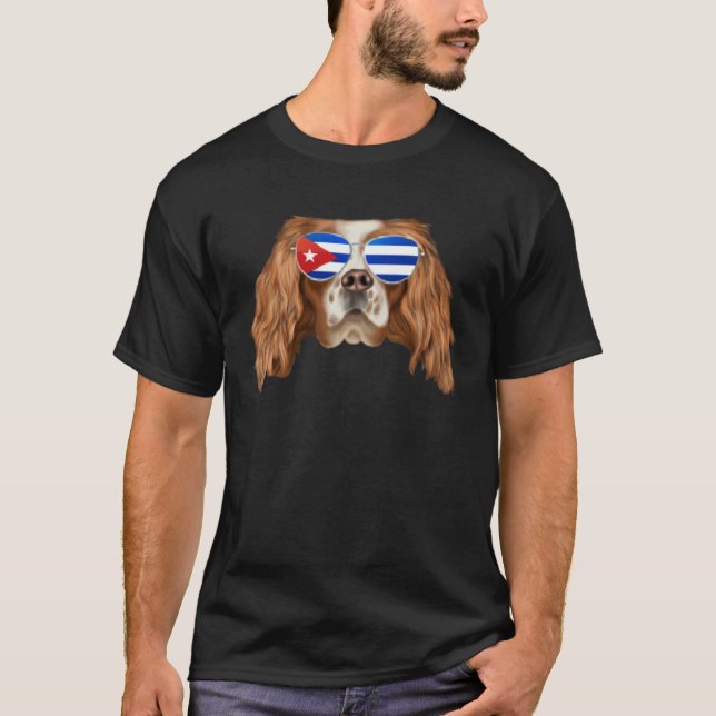 Cuban Flag English Toy Spaniel Dog Cuba Pocket T-Shirt (Vorderseite)