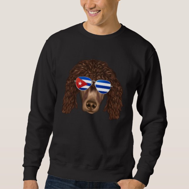 Cuban Flag Irish Water Spaniel Dog Cuba Pocket Sweatshirt (Vorderseite)