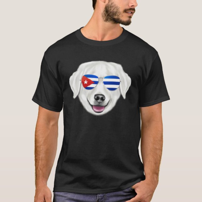 Cuban Flag Kuvaszok Dog Cuba Pocket T-Shirt (Vorderseite)