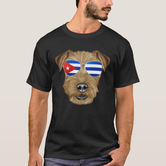 Cuban Flag Lakeland Terrier Dog Cuba Pocket T-Shirt (Vorderseite)