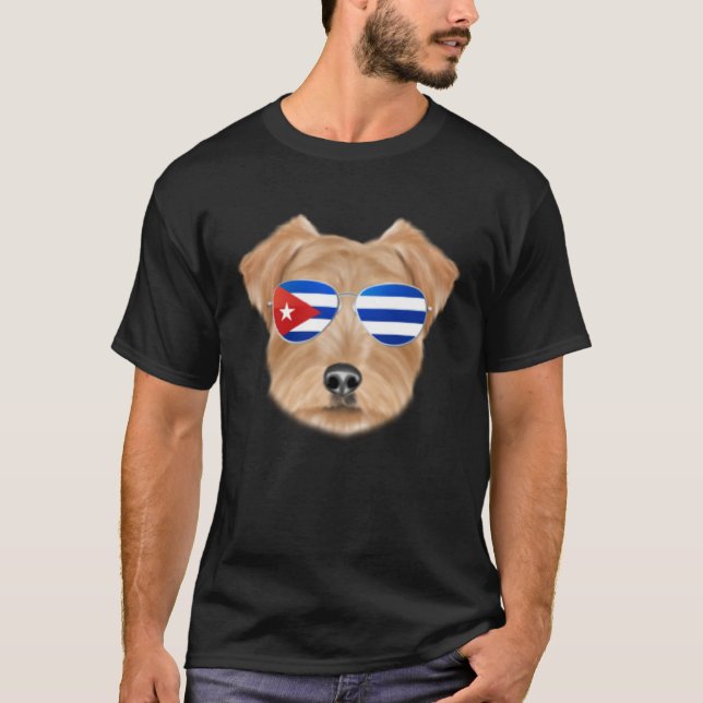 Cuban Flag Norfolk Terrier Dog Cuba Pocket T-Shirt (Vorderseite)