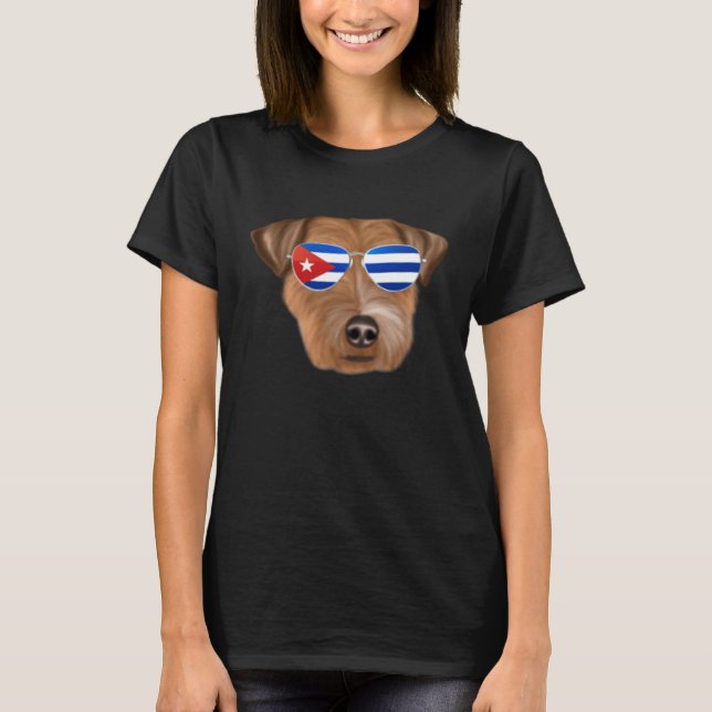 Cuban Flag Russell Terrier Dog Cuba Pocket T-Shirt (Vorderseite)