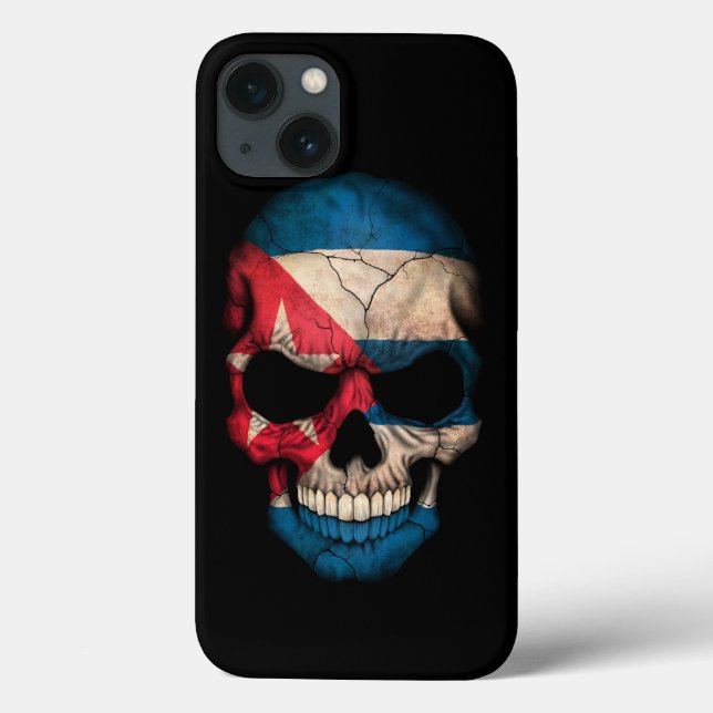 Cuban Flag Skull on Black Case-Mate iPhone Hülle (Rückseite)
