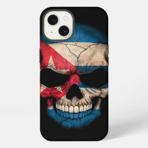 Cuban Flag Skull on Black iPhone Hülle