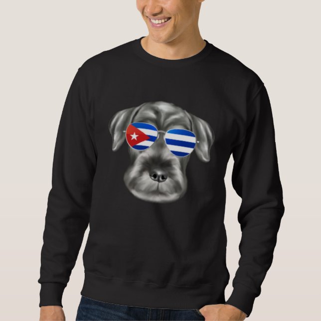 Cuban Flag Standard Schnauzer Dog Cuba Pocket Sweatshirt (Vorderseite)