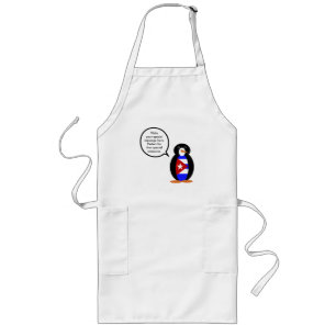 Cuban Flag Talking Ms. Penguin Lange Schürze