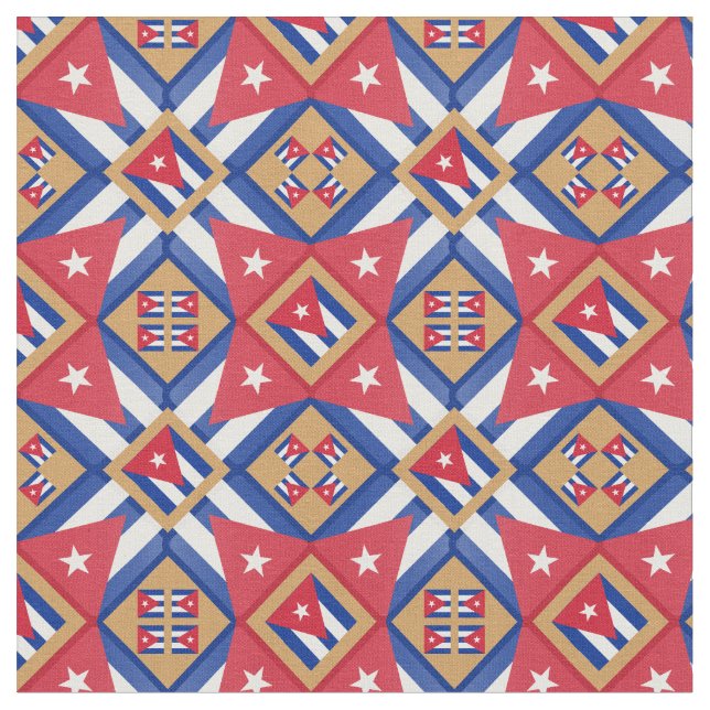 Cuban Flag & Trendy Cuba Fabric Mode GLD Stoff (Nahaufnahme)