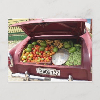 Cuban fruitstal car postkarte
