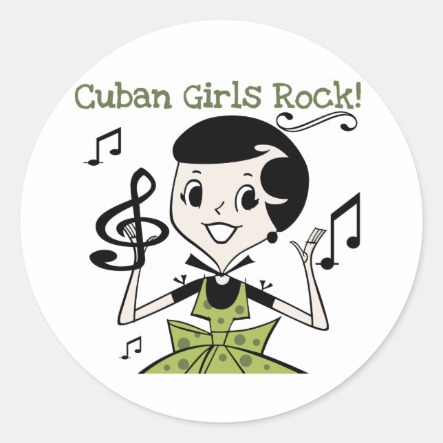 Cuban Girls Rock Runder Aufkleber (Vorderseite)