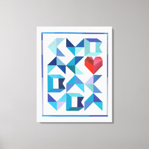 Cuban Heart Stretched Canvas Print Leinwanddruck