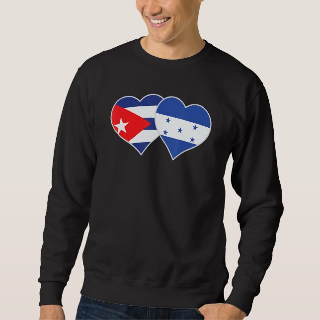 Cuban Honduran Flag Heart Cuba Honduras Sweatshirt (Vorderseite)
