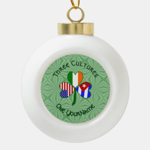 Cuban Irish American Flags Kleeblatt Ihr Name Keramik Kugel-Ornament