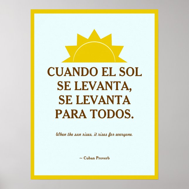 Cuban Proverb Poster (Vorne)