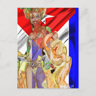 CUBAN RUMBERA FLAG POSTKARTE