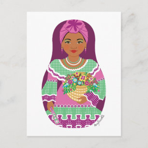 Cuban Violet Matryoshka Postcard Postkarte