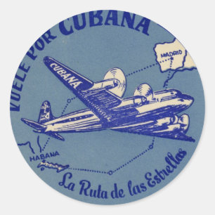 Cubana Vintage-Gepäckanhänger Runder Aufkleber