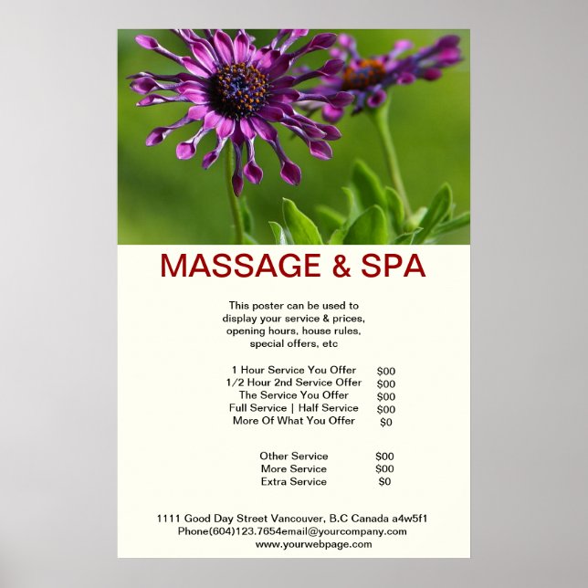 Cubane lila Wellness-Center Massage Schönheitssalo Poster (Vorne)
