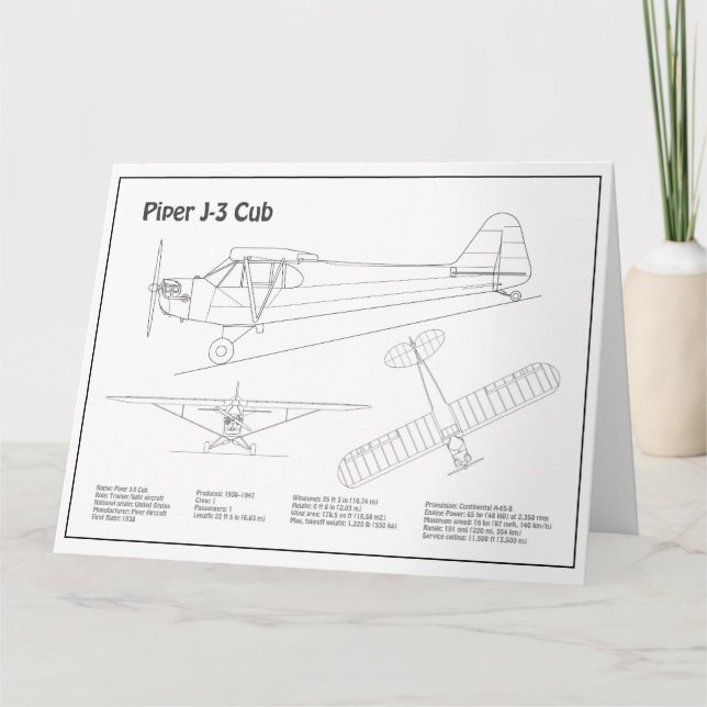 Cube Airplane - Airplane Blueprint Plans BD Dankeskarte (Vorderseite)
